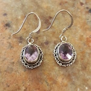 Vintage Amethyst in Sterling Silver Dangle Earring